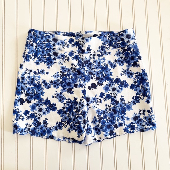 Counterparts Pants - Counterparts High Waist Blue and White Floral Shorts